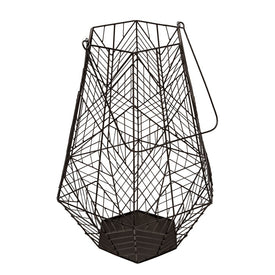 24" Metal Wire Lantern - Black