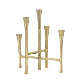 14" Five-Candlestick Candle Holder Stand - Gold