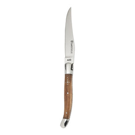 Laguiole Steak Knives with Olive Wood Handles Set of 4