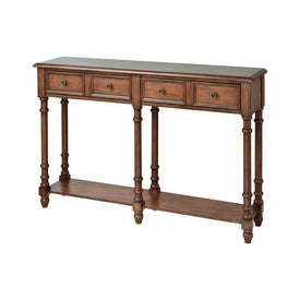 Hager Two-Drawer Console Table - Dark Mahogany