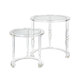 Jacobs Round Acrylic Nesting Tables Set of 2