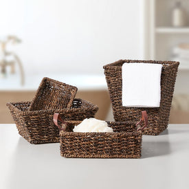 Kasbah Woven Hamper and Storage Basket Set of 7 - Espresso