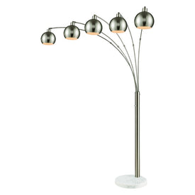Peterborough Five-Light Floor Lamp - Polished Nickel
