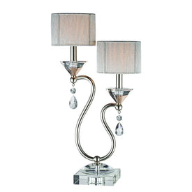 Krystal Two-Light Table Lamp - Polished Nickel