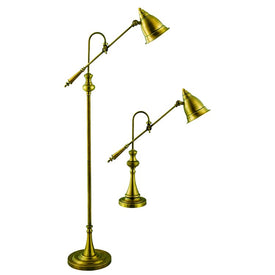 Watson Two-Light Floor Lamp - Brass