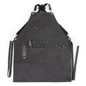 Collins Waxed Canvas Mixologist Apron - Gray with Black Accents