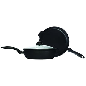XD Induction Nonstick 11" Fry Pan and 11" Saute Pan with Lid Three-Piece Set
