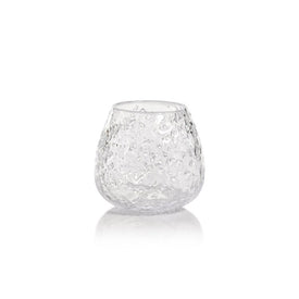 Elodie Glass Vase/Candle Holder with Glass Chips