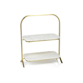 Hattie Two-Tier Marble Tray Stand