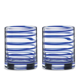 Charlotte Street Double Old Fashioned Glasses Set of 2 - Art Glass