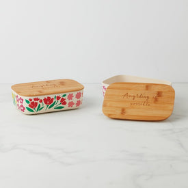 Floral Field Rectangular Lunch Containers with Lids Set of 2