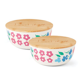Floral Field Round Lunch Containers with Lids Set of 2