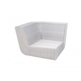 Sectional Sofa Savannah Corner Module White Gray Weave on Galvanized Steel 11.02 Inch Seat Height