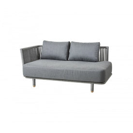 Sectional Sofa Moments 2 Seater Sofa Right Module Gray Aluminum/Soft Rope/Acrylic Cushion 1 Seat 2 Back AirTouch 16.93 Inch Seat Height