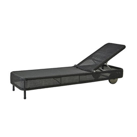 Lounge Chair Presley Sunbed 79.6W x 39.8H x 24.5D Inch Black Weave/Steel