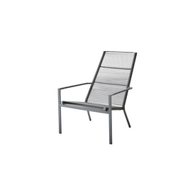Highback Chair Edge Stand & Hvass Stackable Anthracite 28W x 37.1H x 39.4D Inch Rope/Aluminum