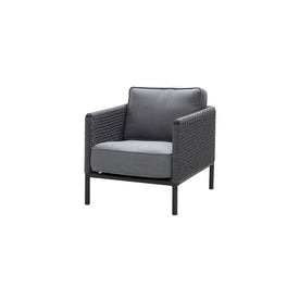 Lounge Chair Encore with Cushions 28W x 30.71H x 35.9D Inch Lava Gray/Dark Gray Soft Rope/Aluminum