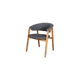 Dining Chair Luna Gray 25.6W x 30.4H x 23.7D Inch Air Touch/Teak
