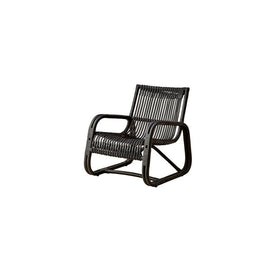 Lounge Chair Curve Indoor 25.6W x 28H x 30.8D Inch Black Rattan