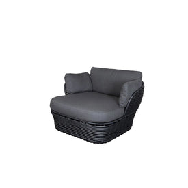 Lounge Chair Basket 43.4W x 27.6H x 39.4D Inch Graphite Weave/Aluminum
