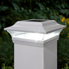 Imperial 5" x 5" Aluminum Solar Post Cap - White - OPEN BOX