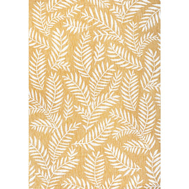 Nevis Palm Frond 144" L x 108" W Indoor/Outdoor Area Rug - Yellow/Cream