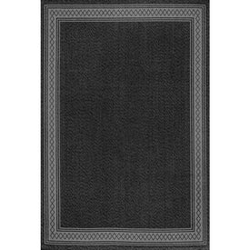 Lucia Classic Diamond Border 72" L x 47" W Indoor/Outdoor Area Rug - Black/Gray