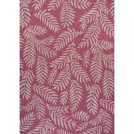 Nevis Palm Frond 72" L x 47" W Indoor/Outdoor Area Rug - Fuchsia/Light Gray