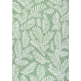 Nevis Palm Frond 91" L x 63" W Indoor/Outdoor Area Rug - Cream/Green