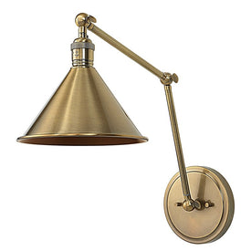 Exeter Single-Light Adjustable Wall Sconce - Antique Brass