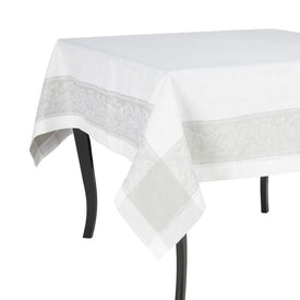 Paris 71" x 71" Tablecloth - White and French Gray