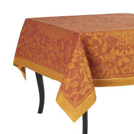 Renaissance 71" x 124" Tablecloth - Warm Sienna and Saffron