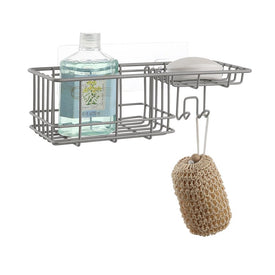 Classic Wall-Mounted Shower Caddy Organizer Basket Shelf with Removable Adhesive Hook