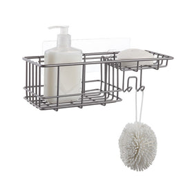 Classic Wall-Mounted Shower Caddy Organizer Basket Shelf with Removable Adhesive Hook