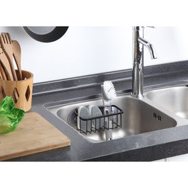 NeverRust Deluxe Stainless Steel Kitchen Sink Sponge Holder with Suction Cups - Black