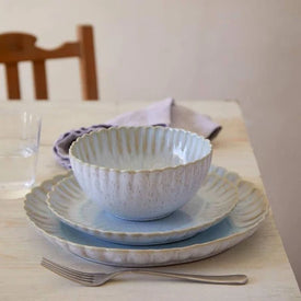 Mallorca Three-Piece Dinnerware Place Setting with Cereal Bowls