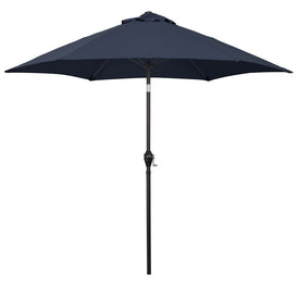 9' Aluminum Market Patio Umbrella with Fiberglass Ribs, Crank Lift, and Push-Button Tilt - Navy Blue