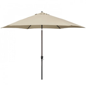 11' Aluminum Market Patio Umbrella with Crank Lift and Push-Button Tilt - Antique Beige