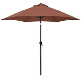 9' Aluminum Market Patio Umbrella with Fiberglass Ribs, Crank Lift, and Push-Button Tilt - Brick