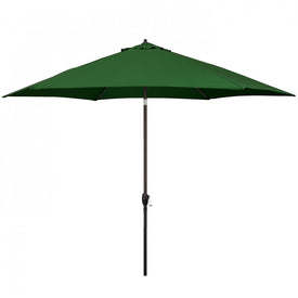 11' Aluminum Market Patio Umbrella with Crank Lift and Push-Button Tilt - Hunter Green