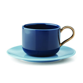 Make It Pop Eight-Piece Cup & Saucer Set - Blue