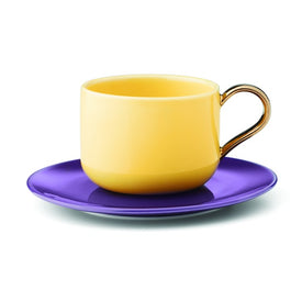 Make It Pop Eight-Piece Cup & Saucer Set - Yellow