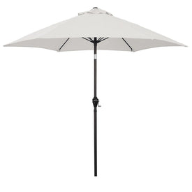 9' Aluminum Market Patio Umbrella with Fiberglass Ribs, Crank Lift, and Push-Button Tilt - Natural