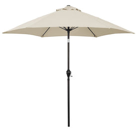 9' Aluminum Market Patio Umbrella with Fiberglass Ribs, Crank Lift, and Push-Button Tilt - Antique Beige
