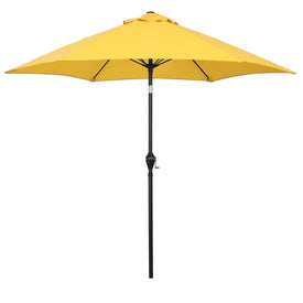 9' Aluminum Market Patio Umbrella with Fiberglass Ribs, Crank Lift, and Push-Button Tilt - Yellow
