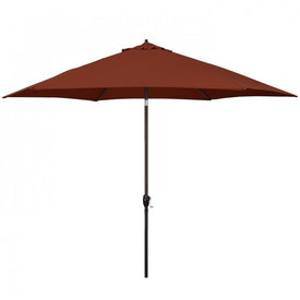 11' Aluminum Market Patio Umbrella with Crank Lift and Push-Button Tilt - Brick
