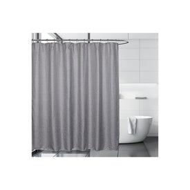 Cardiff Gray Shower Curtain/Eva Shower Curtain Liner/Annex Chrome Shower Hooks Set