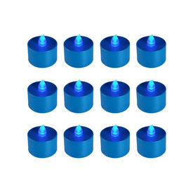 Battery-Operated LED Tealight Candles Set of 12 - Blue
