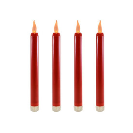 Battery-Operated LED Taper Candles Set of 4 - Red