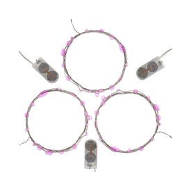 Battery-Operated LED Fairy String Lights Set of 3 - Pink